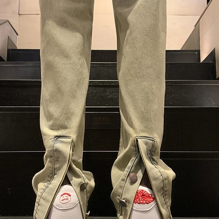 大白鲨牛仔裤情侣装男女美式复古夏季薄款微喇裤休闲裤百搭青少年