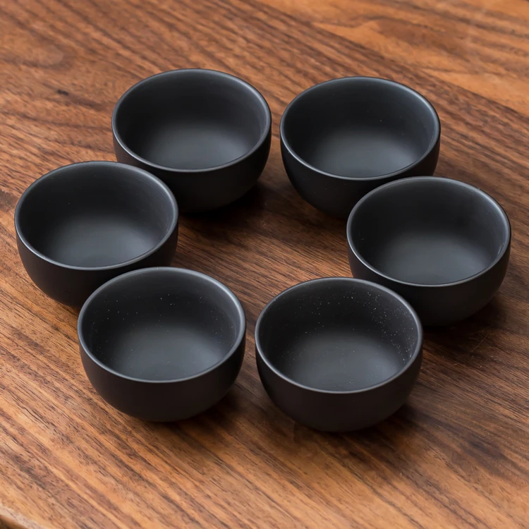 茶具套装紫砂杯品茗杯小茶杯紫砂功夫茶杯大陶瓷杯茶碗杯子6只装