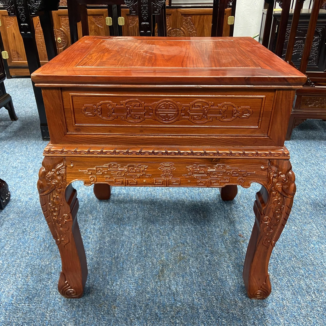 刺猬紫檀材质红木高几客厅置物架阳台花架沙发边几茶几