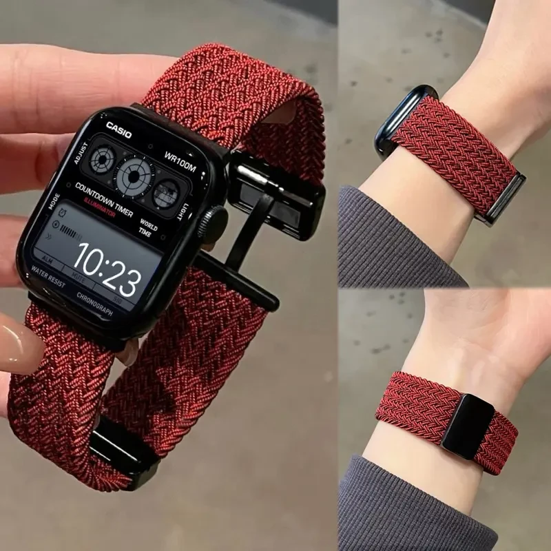 [表带]尼龙磁吸扣编织款新iwatch表带适用手表s9AppleWat表带