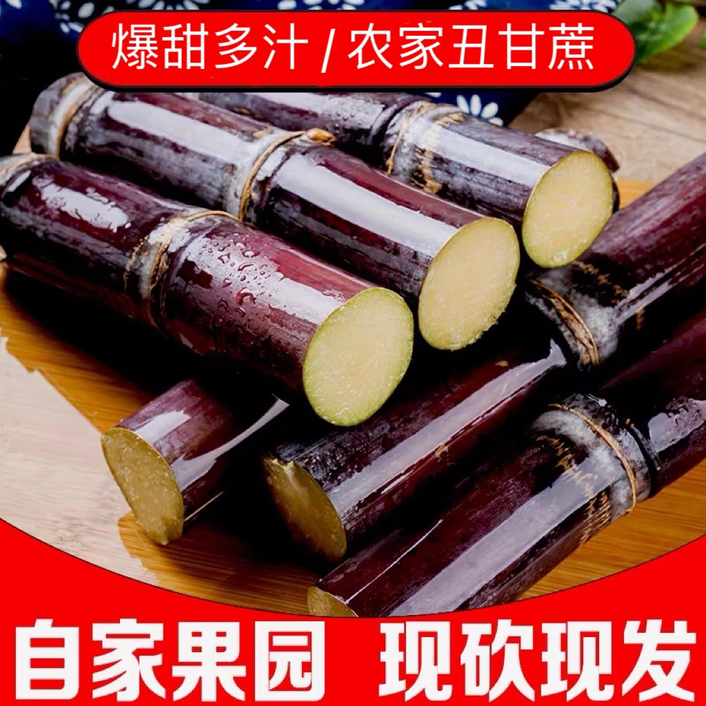 广西农家黑皮甘蔗脆甜多汁9.5斤/5.5斤应季甜杆
