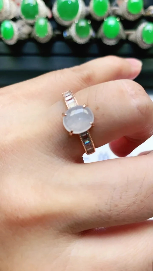 【闪购商品】翡翠戒指银S925镶嵌天然A货翡翠