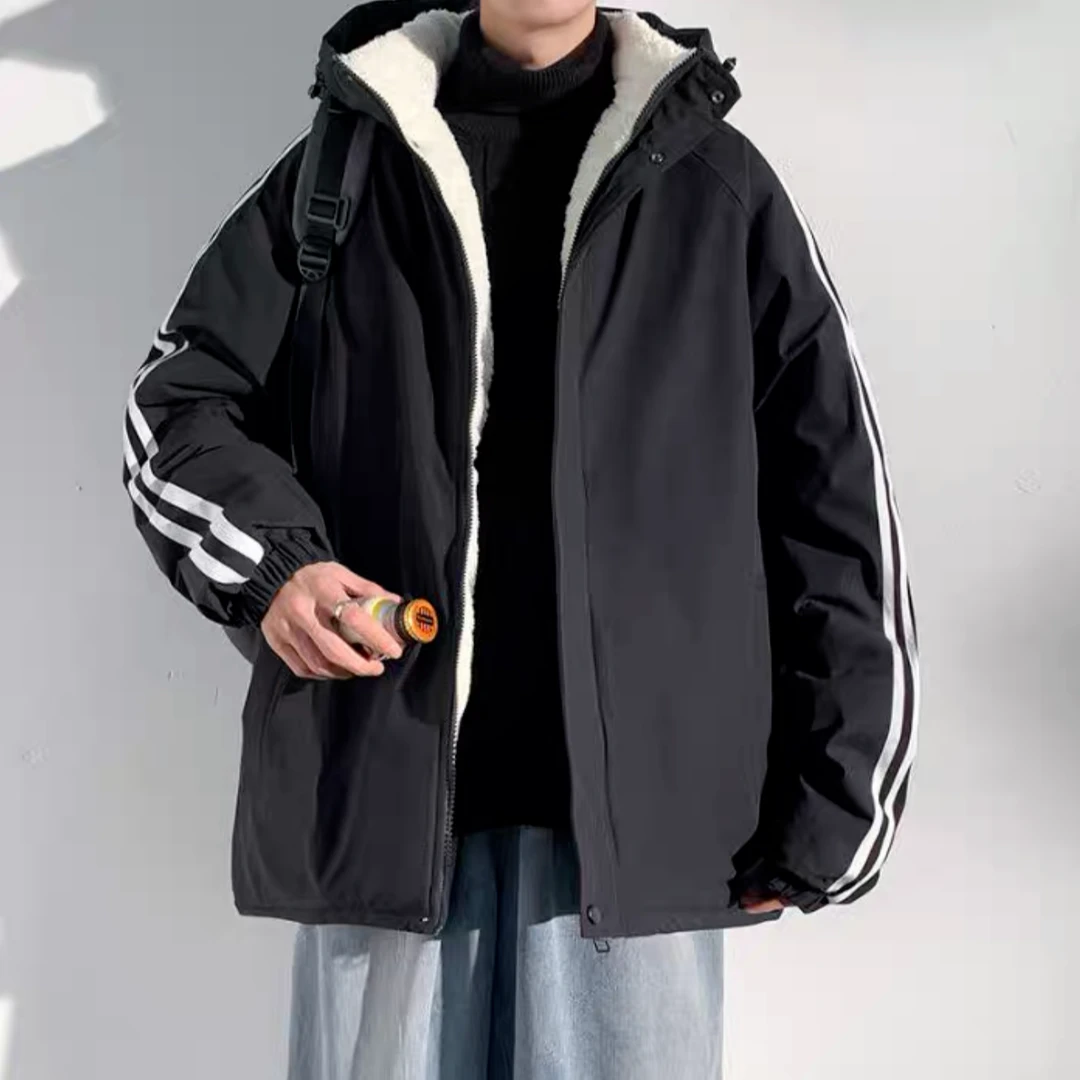 阿白专属-潮牌宽松休闲棉衣连帽加厚情侣棉衣5308