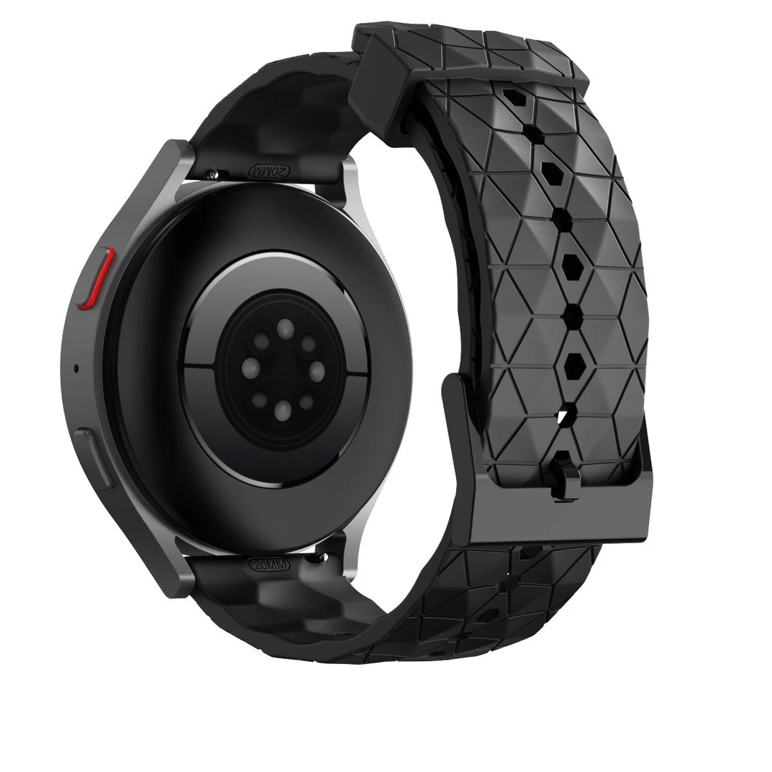 足球纹硅胶表带适用华为watch3/3PRO/GT3/GT2纯色腕带20/22MM潮款