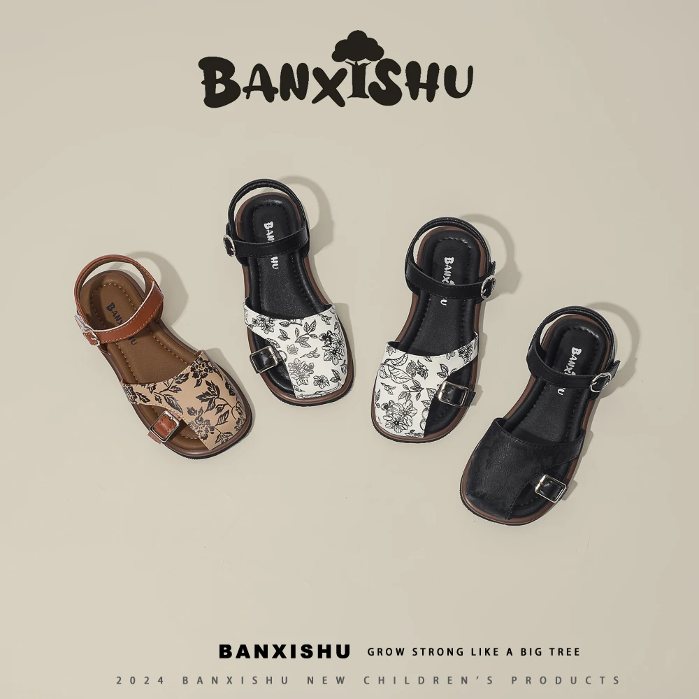 BANXISHU/班喜树儿童包头凉鞋百搭夏季国风女童凉鞋