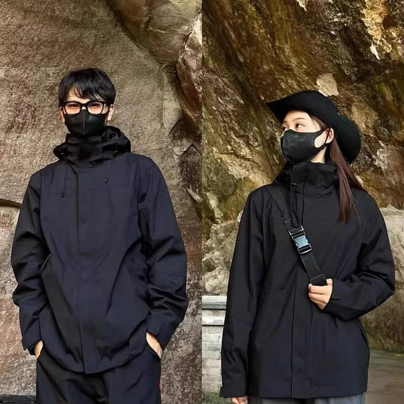 冬季户外冲锋衣男女款保暖可拆卸两件套三合一加绒加厚防水登山服