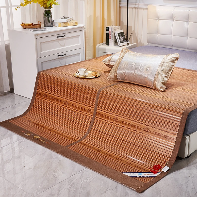 夏天凉席子可折叠双人席背面藤草席1.8米2米正品家用竹席厂家直销