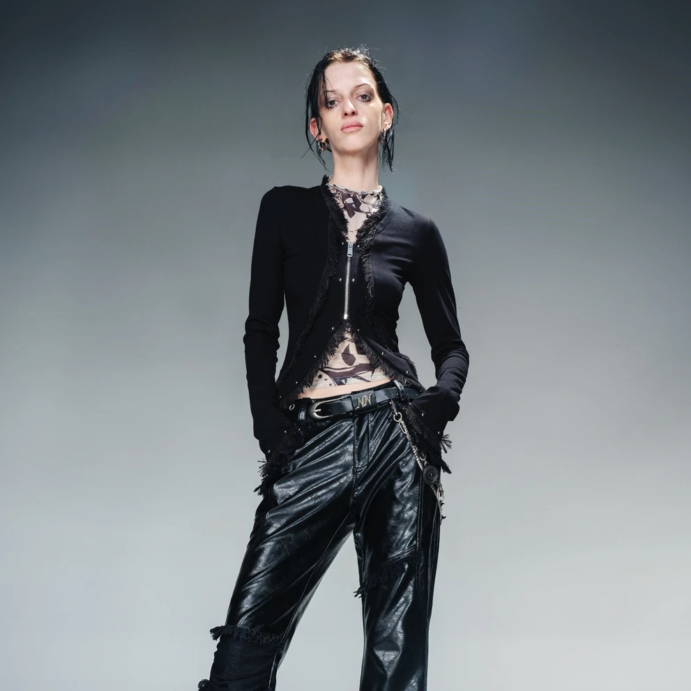 NN-NORTH NODE 毛边打底衫长袖上衣