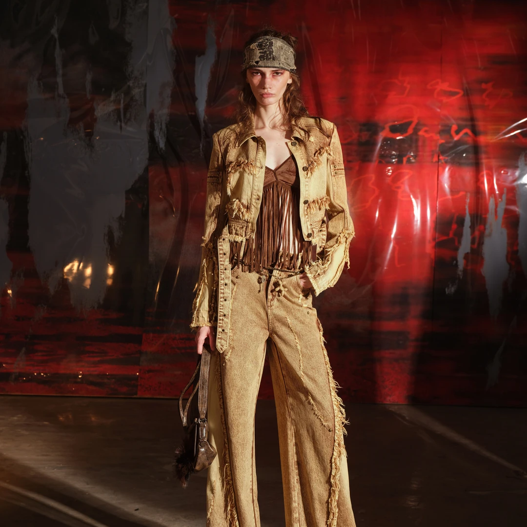 NN-NORTH NODE“财阀千金女装” 重工牛仔短外套+牛仔阔腿裤（分开拍