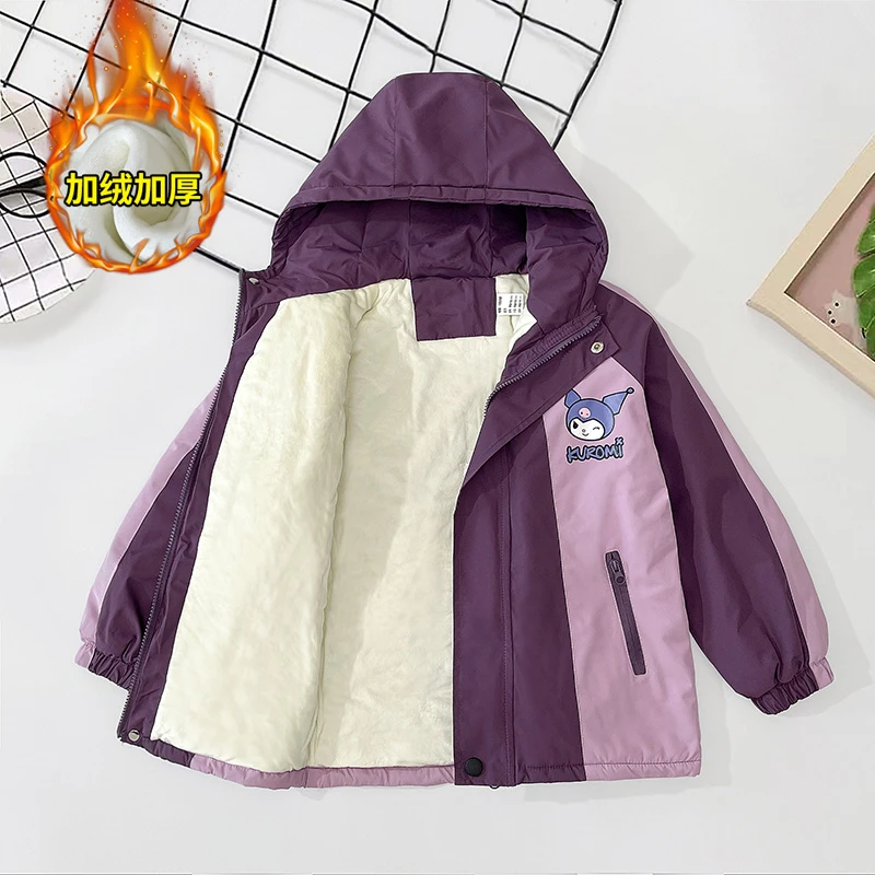 2025新款女童加绒冲锋衣外套秋冬天洋气儿童冬装加厚冬季派克服潮