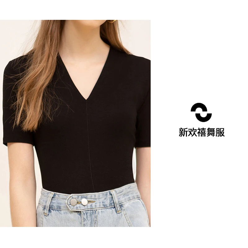 广场舞女上衣新款修身国标摩登交谊舞蹈服