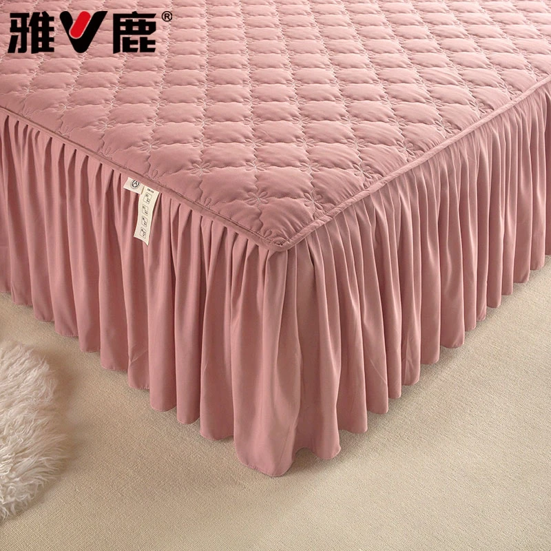 V/雅鹿床裙单件夹棉床垫罩2025年新款夏季单人床盖带裙边床罩家用