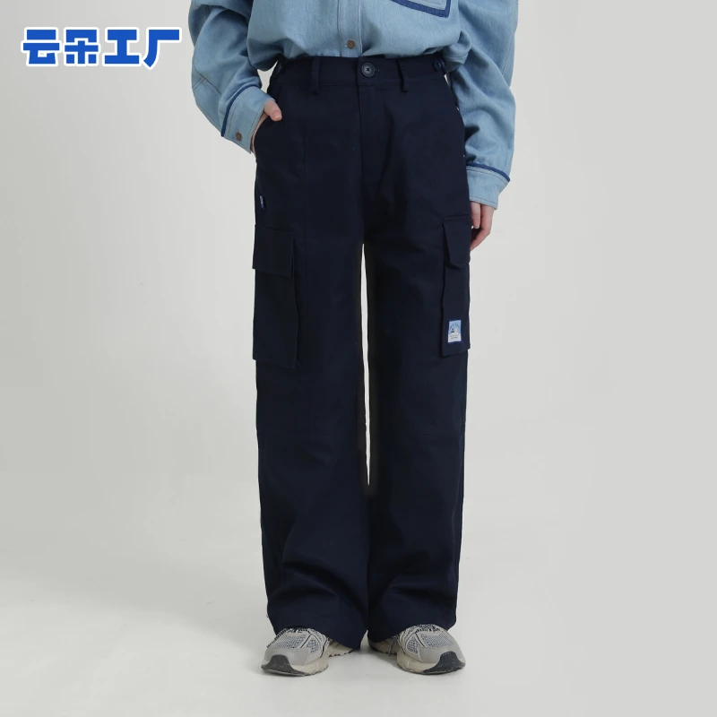云朵工厂八头船分割工装裤女早秋新款长裤宽松休闲直筒裤大口袋