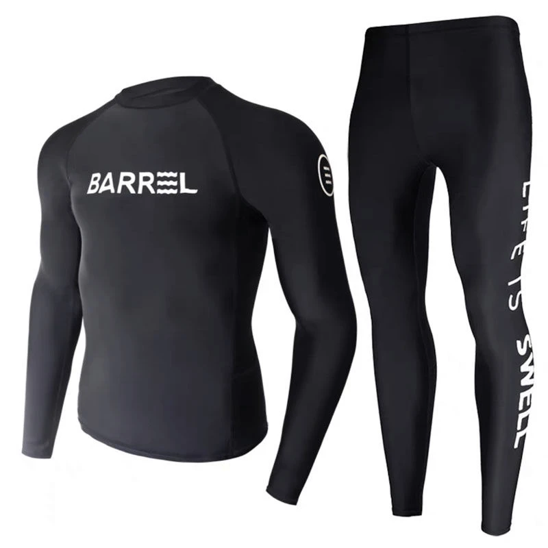 防晒泳衣男士冲浪潜水服长袖长裤时尚加大分体速干紧身水母浮潜服