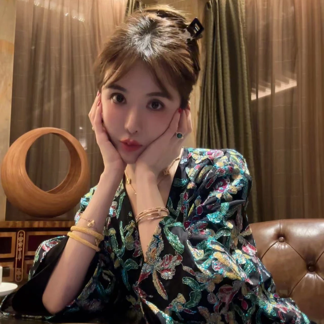 BABY ANNE【南洋风华】立体绣花套装前中开上衣/半裙-PD241001