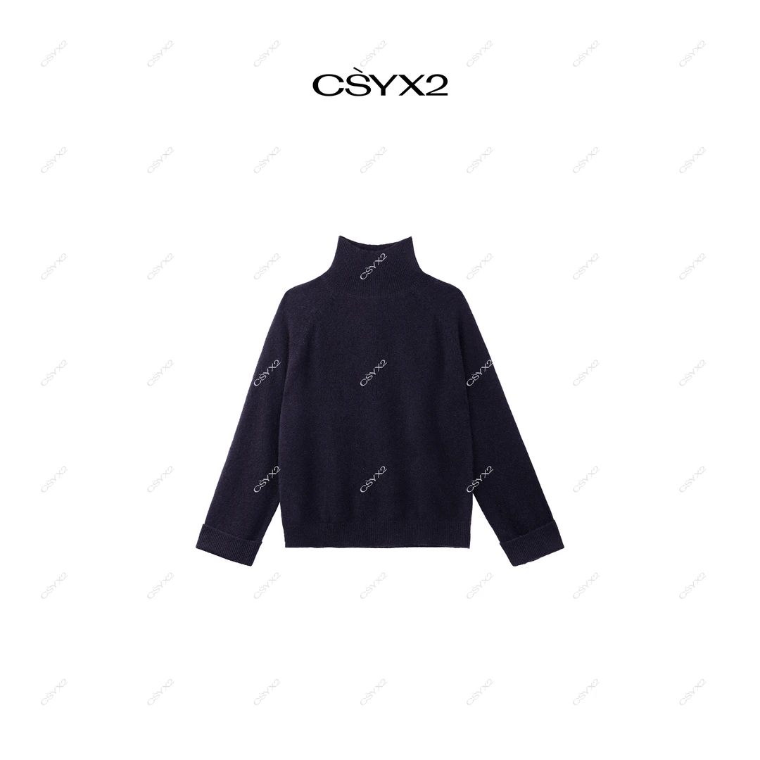 CsyX2-2025半高领牦牛绒长袖针织衫CA4DM029