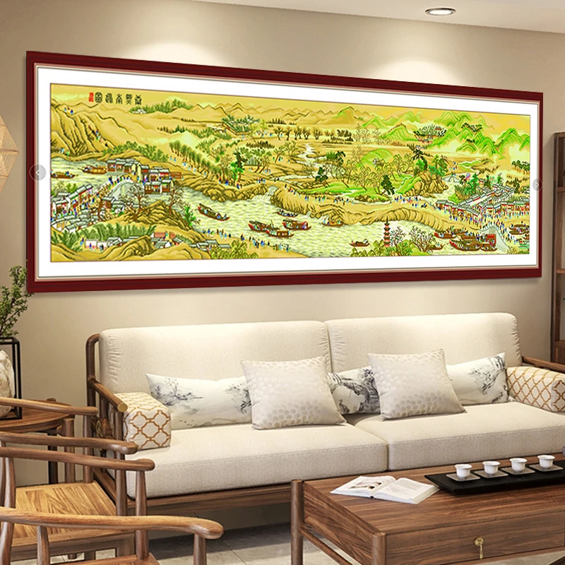 康熙南巡图十字绣2024新款线绣客厅大气山水画风景十大名画自己绣
