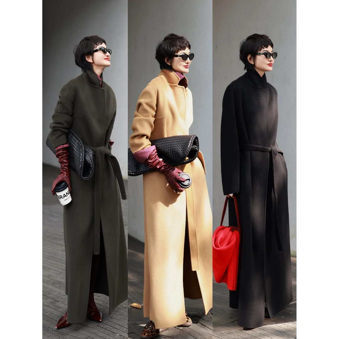 【中古腔调】山羊绒羊毛中古感高奢长款秋冬大衣外套复古高级冬季