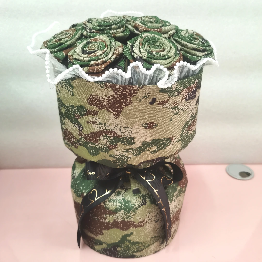 戎装志军恋迷彩抱抱花束520生日七夕情人节礼物送女友军嫂礼物