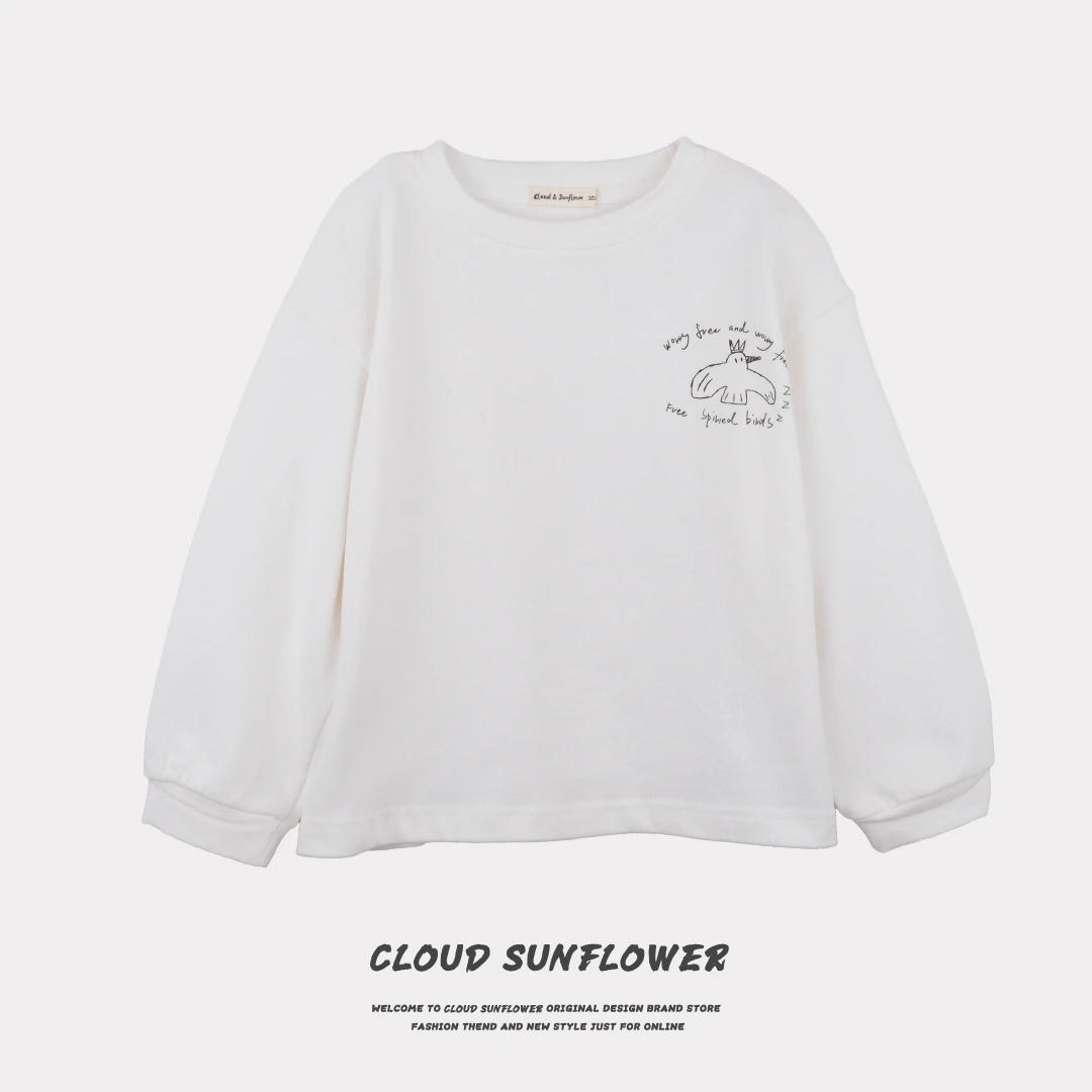 【云朵小葵】儿童圆领纯色小信鸽百搭上衣241058