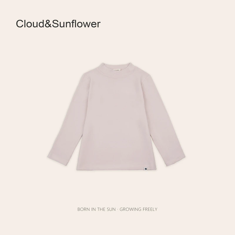 女童纯色圆领半高领打底衫243970