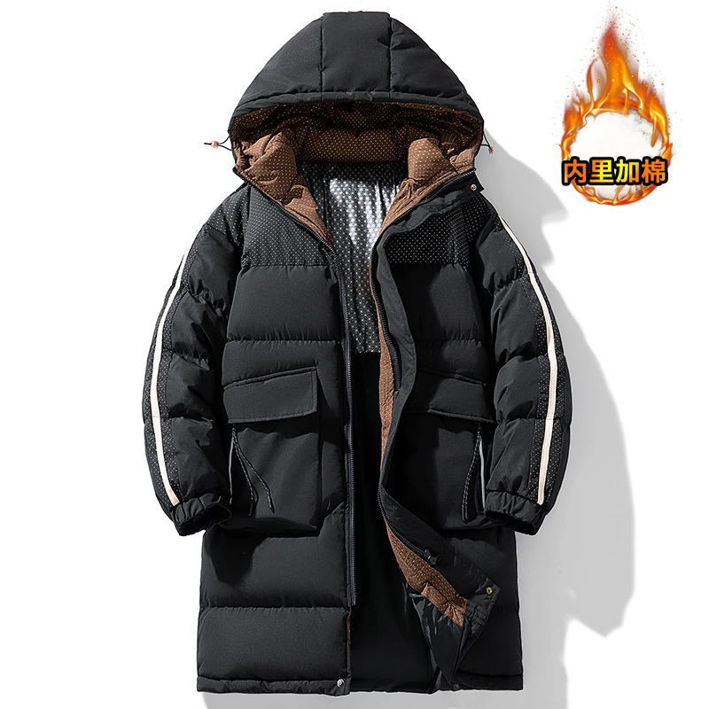 冬装加厚保暖石墨烯羽绒棉衣男士休闲防风发热冬训防寒服连帽棉服