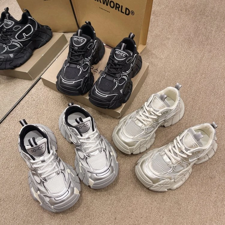 老爹鞋女2024夏秋新款ins潮厚底网面透气轻便休闲运动鞋