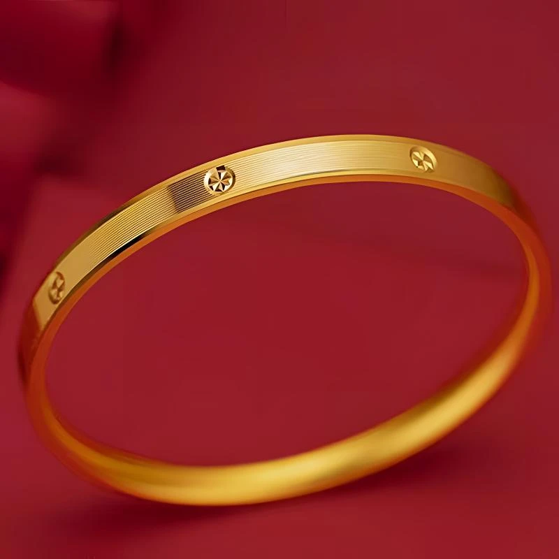 铜合金手镯 铜合金手镯钻纹拉丝米字女款气质轻奢时尚百搭简约款.