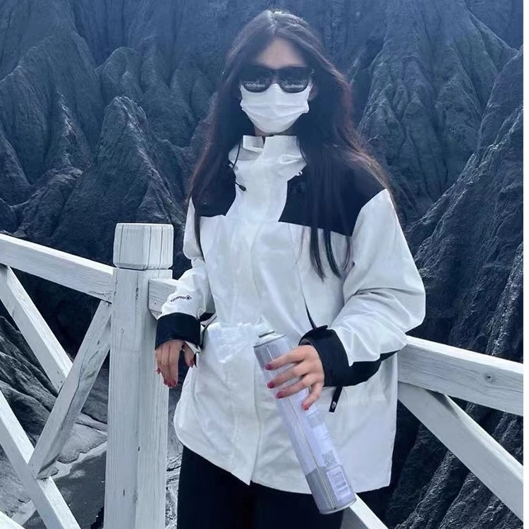 Mexican/稻草人冲锋衣男女外套潮牌防风防水户外连帽可拆卸夹克