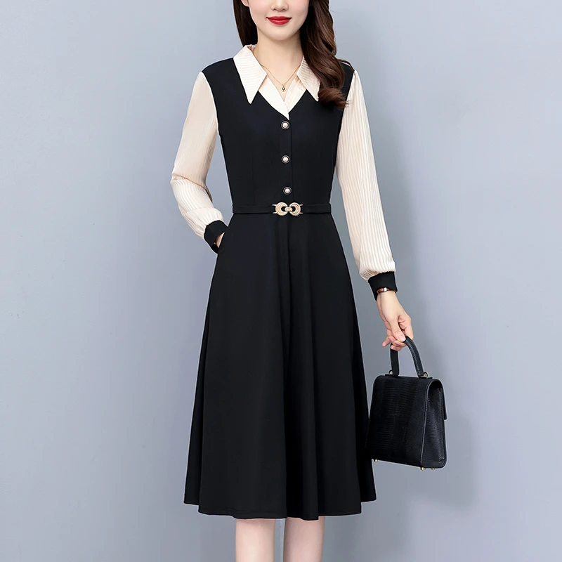 秋季2025年大码新款妈妈时尚气质连衣裙减龄显瘦遮肚打底裙子洋气