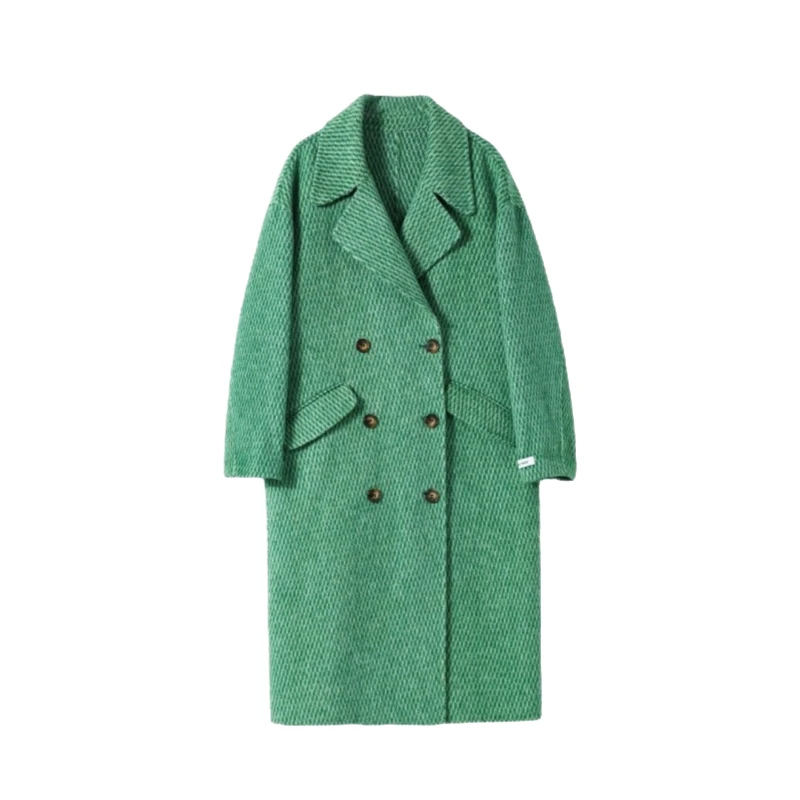 【DT专属2】Etam/艾格 六粒扣双面长款韩版手工大衣时尚宽松减龄