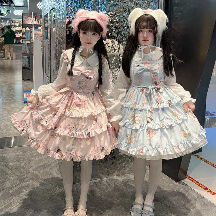 【特价】轻lo可爱日常三段式Lolita洋装洛丽塔连衣裙软妹甜妹高腰