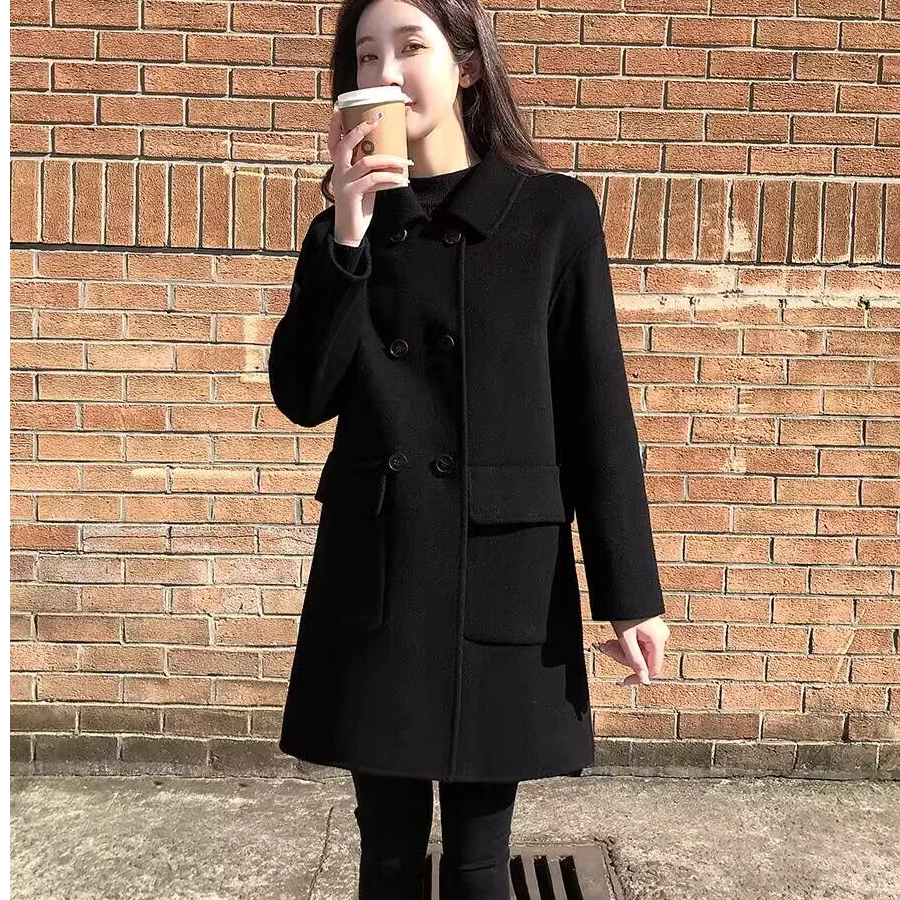 【琼姐姐专属】经典双面绒大衣女中长款冬季高端时尚大衣外套2232