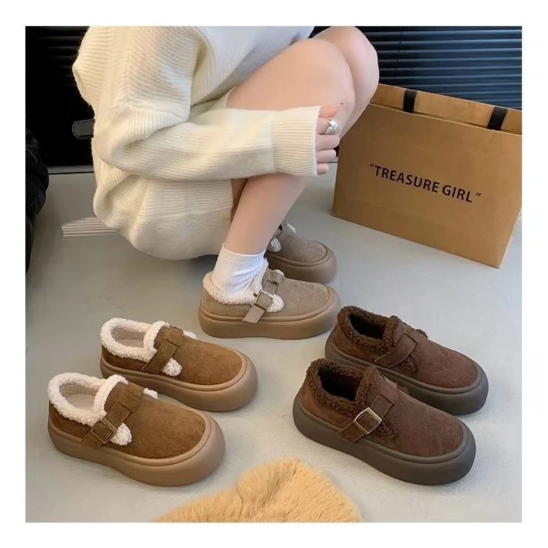 厚底勃肯鞋女2024新款秋冬季女款鞋子百搭爆款雪地棉鞋P6181