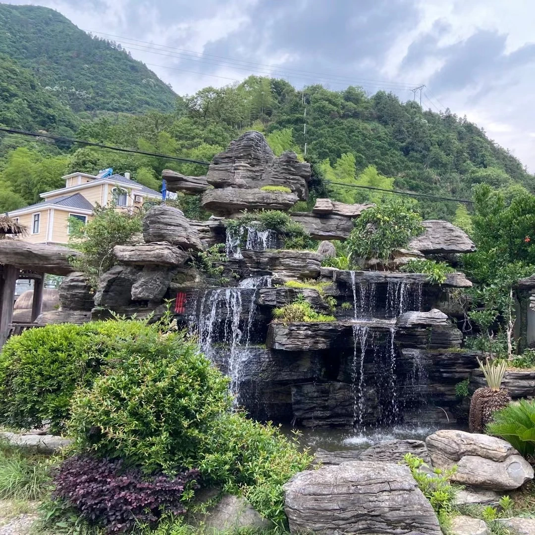 灵璧石假山鱼池别墅假山石头造景龟纹石批发太湖石假山大型假山石