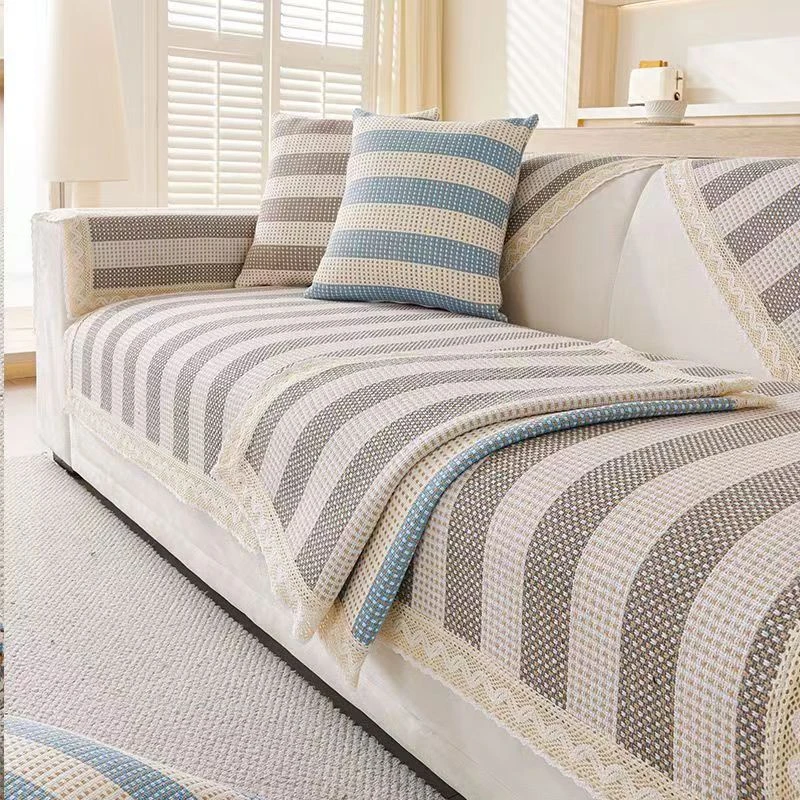 格调款-加厚棉麻沙发垫套罩亚麻防滑盖布巾简约