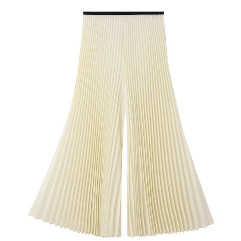 三宅褶皱阔腿裤女洋气2024春夏新款宽松百搭百褶裤垂坠感中腰裤子