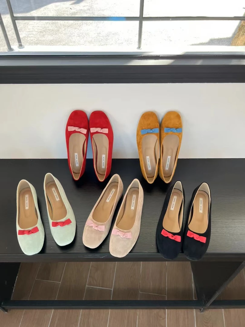 H863-10时尚百搭浅口单鞋软底舒适女鞋玛丽珍鞋蝴蝶结春季休闲