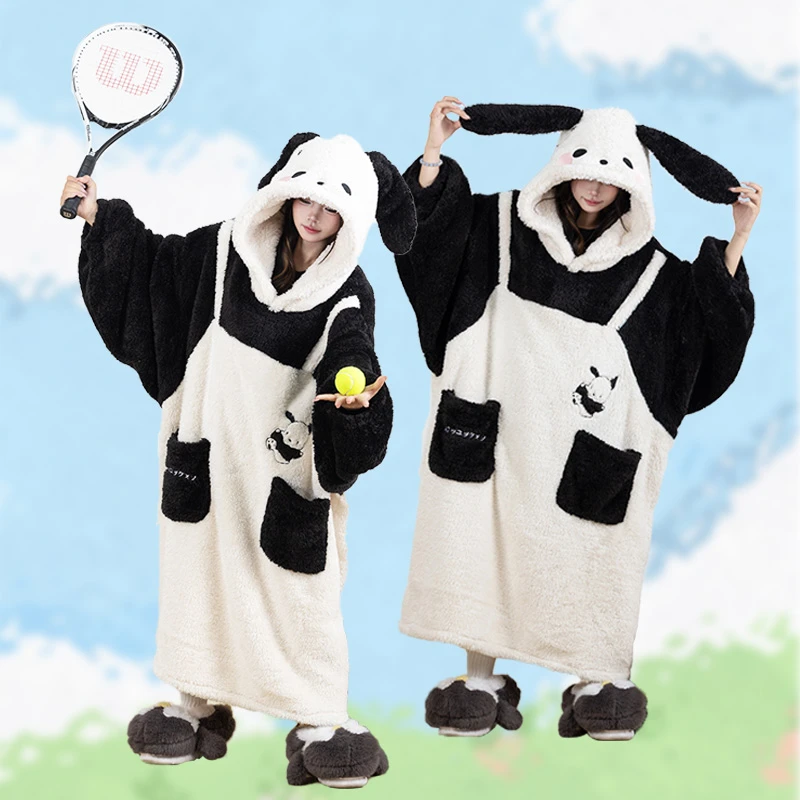 【水曜日】 小狗加厚睡衣加绒冬季家居服男女同款大码宽松毛绒保暖