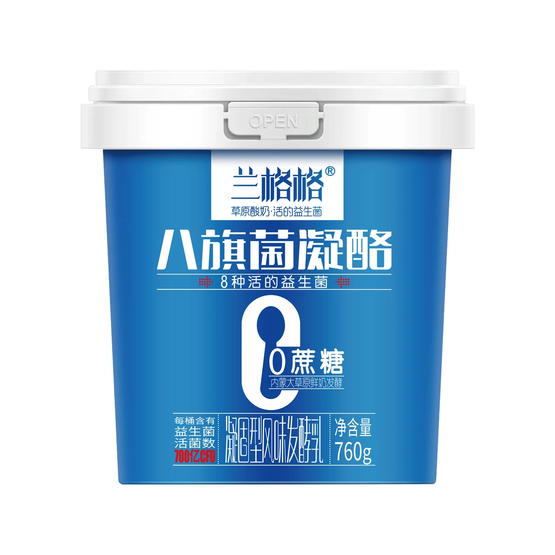 兰格格八旗菌凝酪0蔗糖风味发酵乳760g