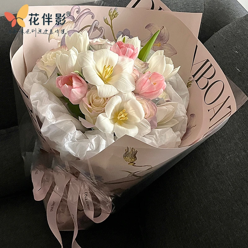 花伴影上新苏格兰绿色油画系列包装纸