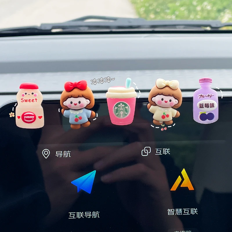 汽车摆件车载车内装饰品摆件创意可爱屏慕长安糯玉米内饰车贴改装