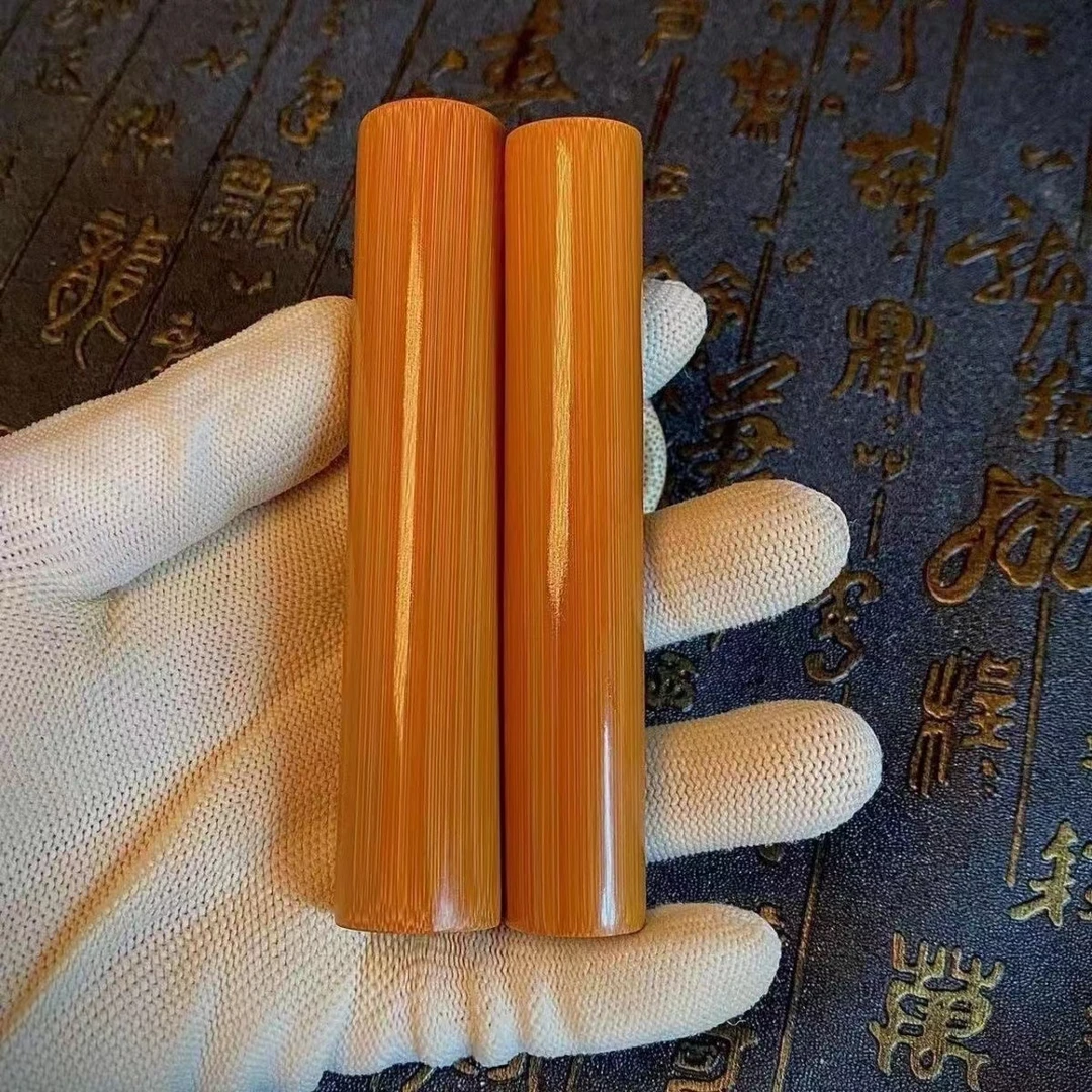【十年老油竹】10公分实心玉竹手把件文玩