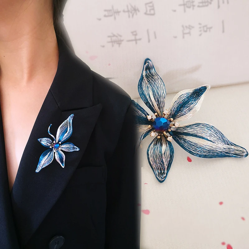 非金属胸针 编织小众花朵民族风胸花纯手工设计胸针