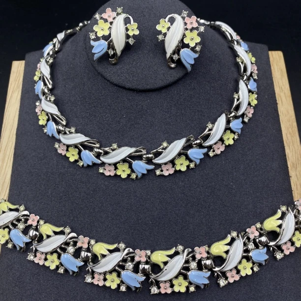 合金项链 LL 中古vintage 翠法丽Trifari项链套装