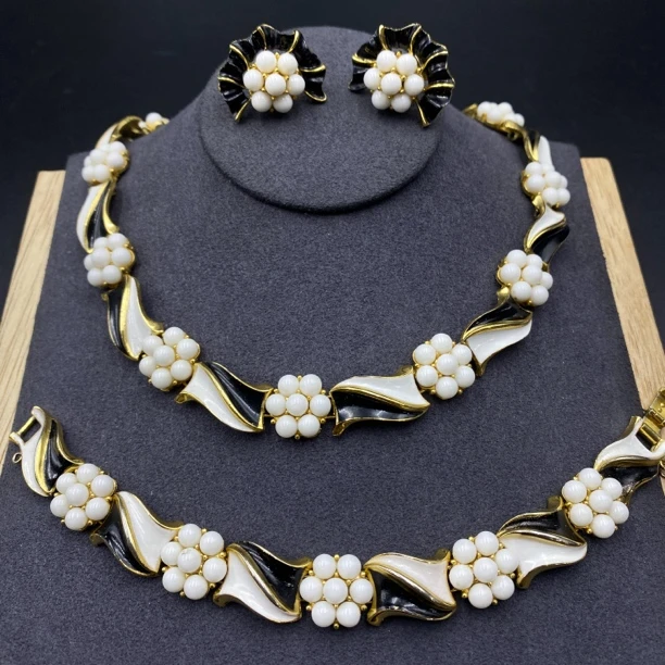 合金项链 LL 中古vintage Trifari翠法丽项链套装