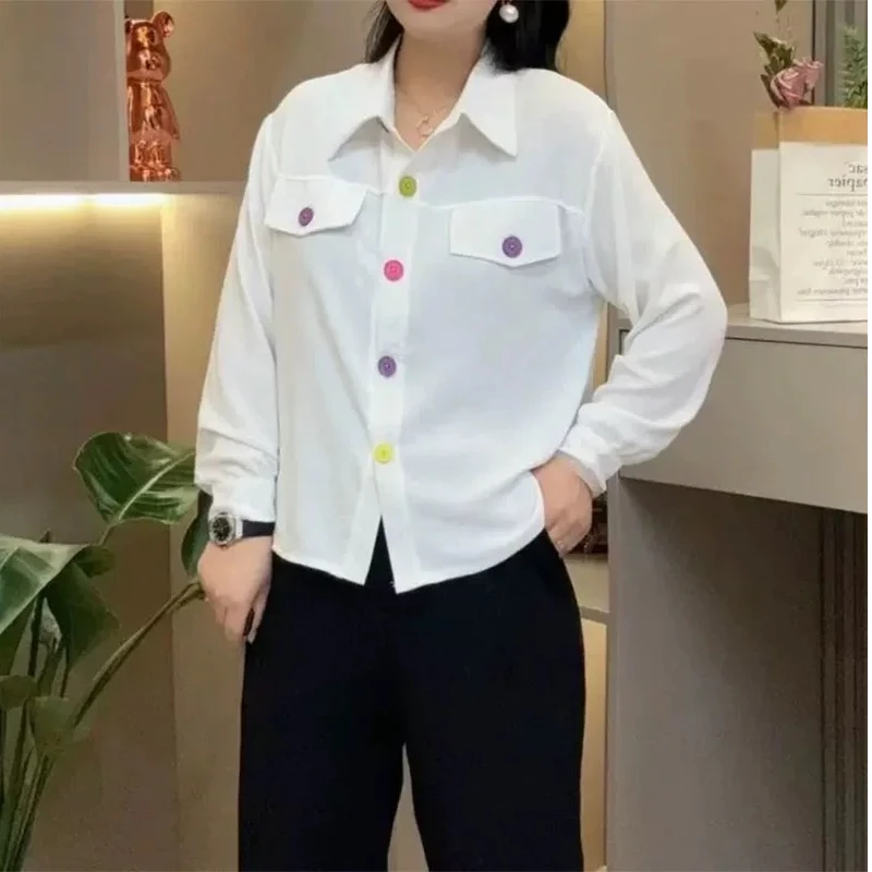 时尚休闲洋气彩扣上衣#8279（纽扣颜色以直播间为准）