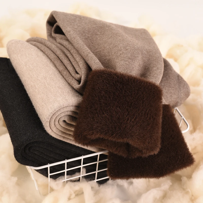 加厚加绒羊绒裤男款秋冬女士羊毛裤保暖裤大码修身毛裤外穿打底