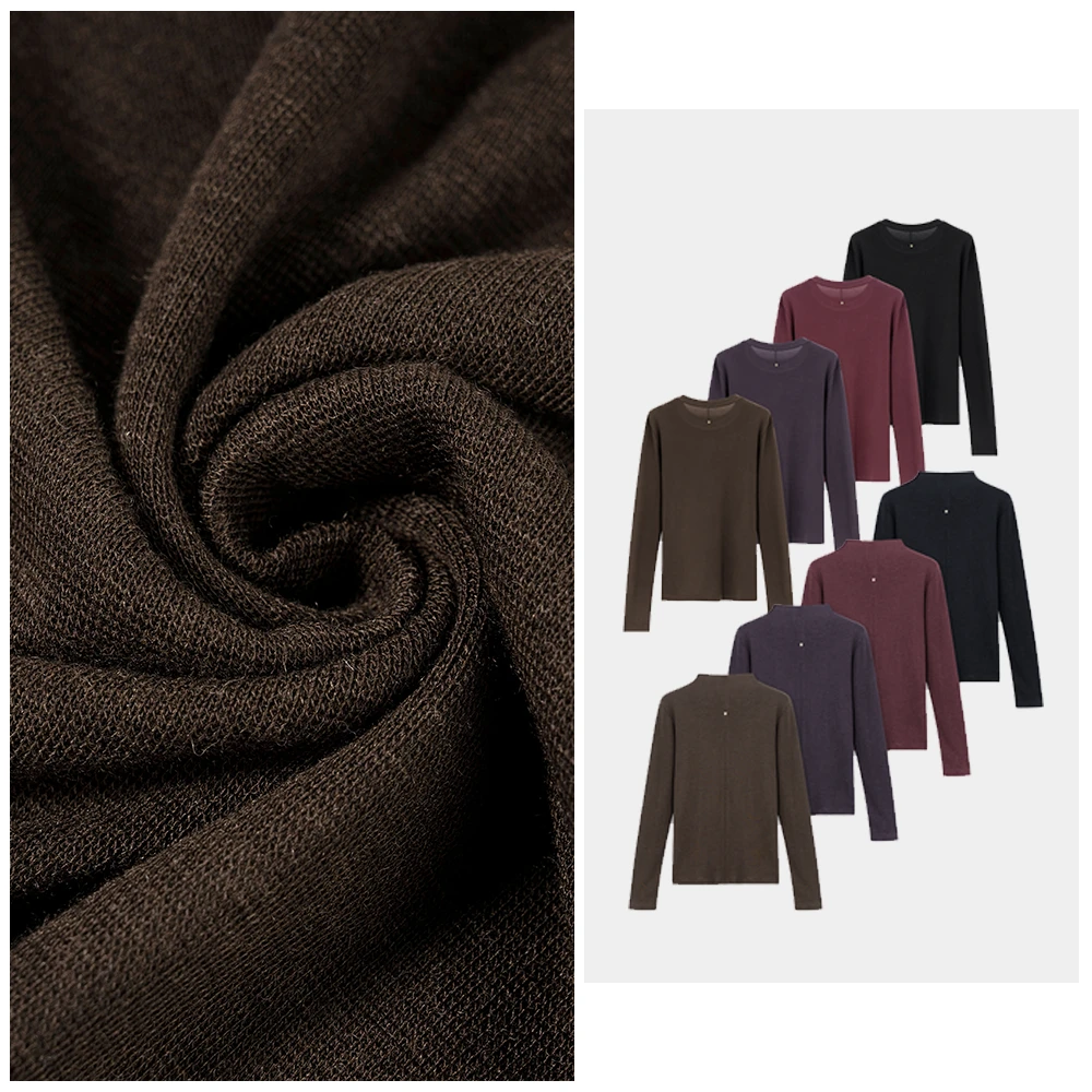 Wen.Studio  | 绵羊毛+莱赛尔 柔软圆领长袖T恤百搭打底衫770134