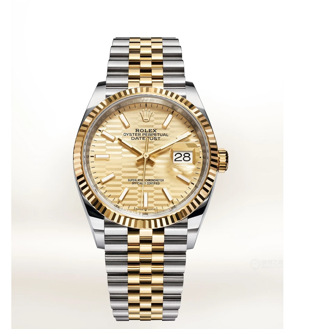 99新 Rolex/劳力士 日志126233/香槟金波纹盘36表径/24年全套腕表